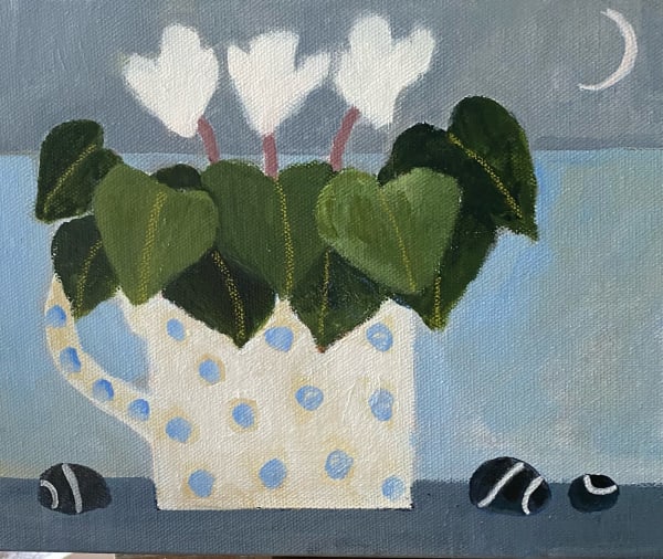 Jill Leman, Cyclamen & New Moon, 2024