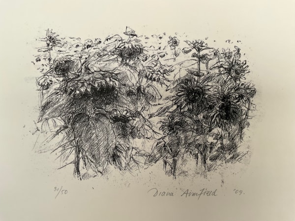 Diana Armfield RA - Full Field of Sunflowers