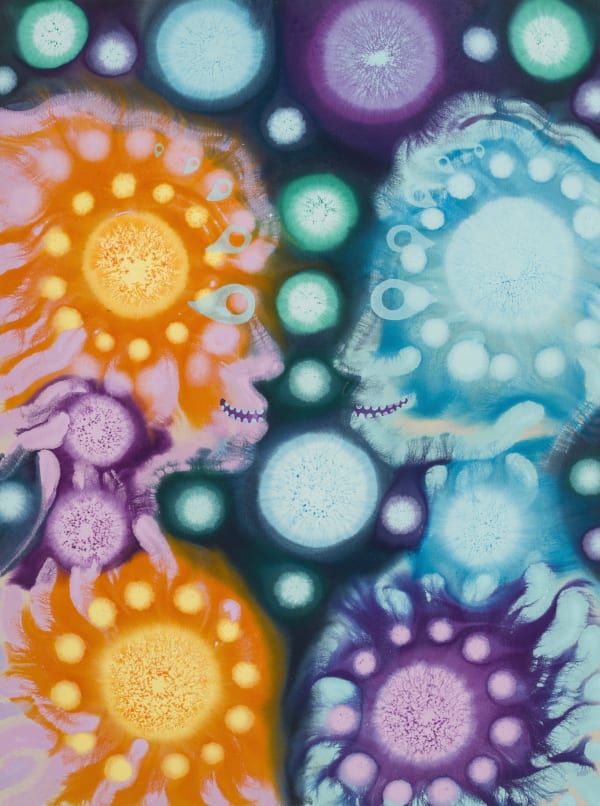 Aaron Johnson Love In Outer Space, 2025 Acrylic on canvas 102x 76 x 4 cm