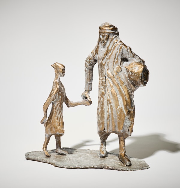 John Behan RHA, Mother and Child Fleeing Gaza, 2024