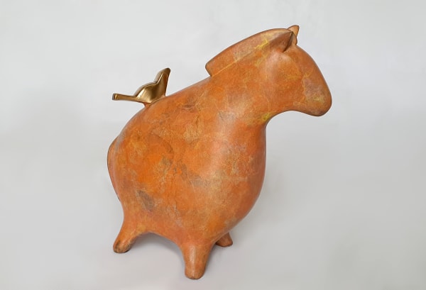 Stephanie Hess Pilgrim - Orange bronze 16cm x 15cm x 17cm Edition of 6 plus 1 artist's proof