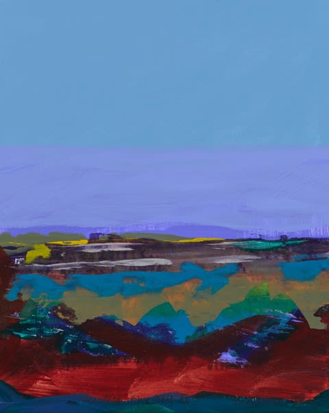 Bernadette Madden Another Blue Day XXXIII hand-finished screen print 29 x 29cm (image size)