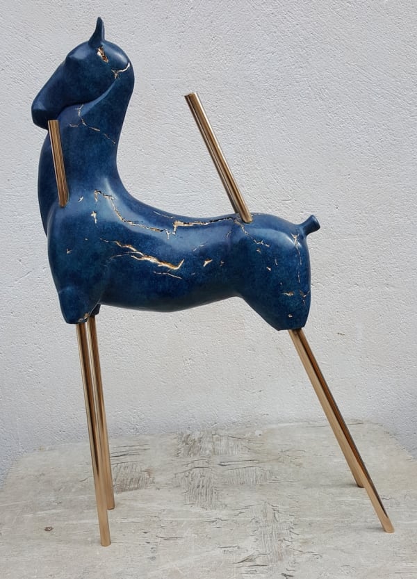 Anna Campbell Kintsugi Horse bronze, edition of 6 63 x 13 x 37cm