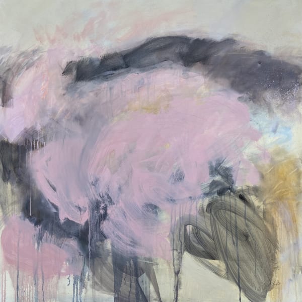 Leah Beggs Candyfloss sunset oil on canvas 100 x 100cm