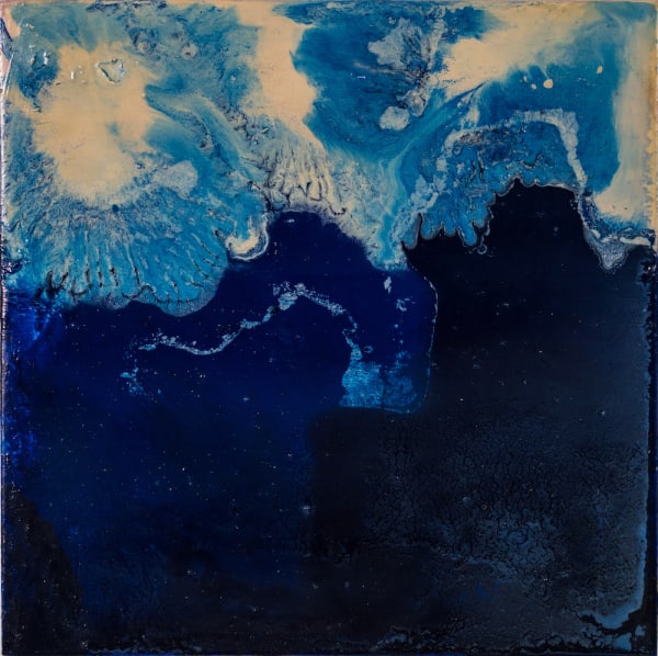 Cléa van der Grijn JUMP #18 oil on board 28 x 28 cm