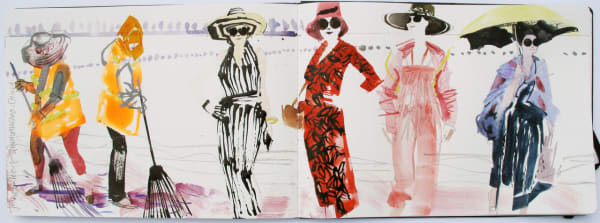 John Short, Women on beach, Qinhuangdao (China sketchbook)