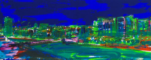 Bernadette Madden From City Quay screenprint, edition 1/12 18 x 45cm edition of 12