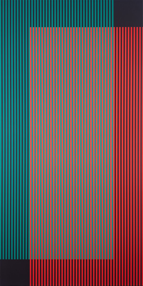Carlos Cruz-Díez Couleur additive / Centre, 1959/2000 acrílica sobre tela 200 x 100 cm