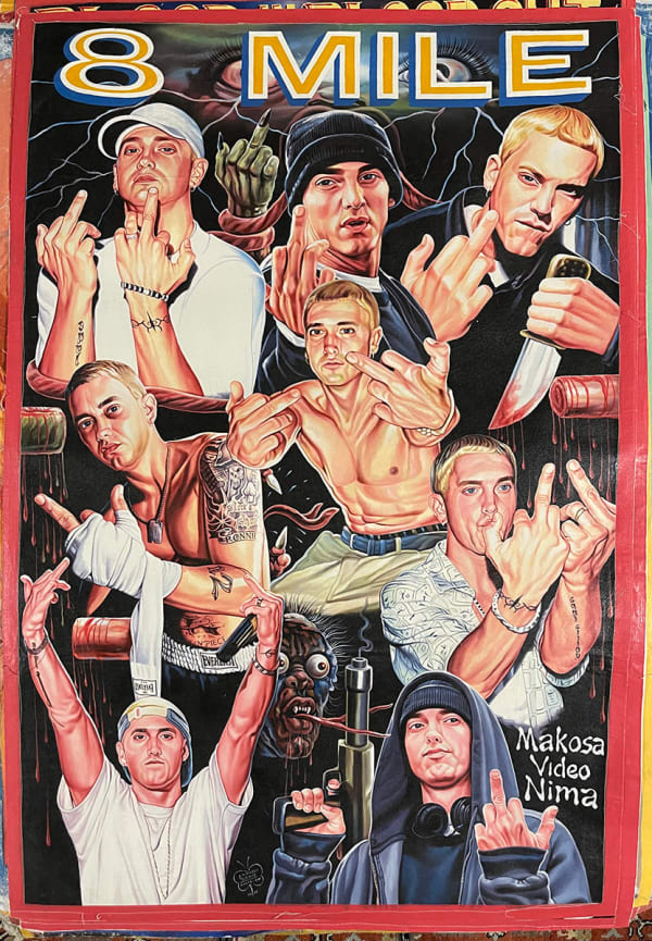 Deadly Prey (C.A. Wisely) 8 Mile, 2022 oil and enamel on flour sack 60 x 40 in 152.4 x 101.6 cm