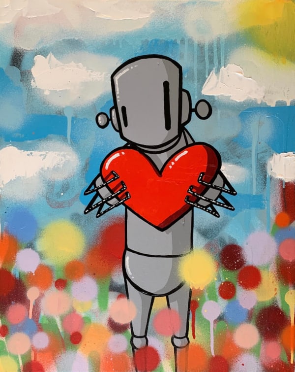 ChrisRWK Some time alone, 2023 mixed media on canvas 20 x 16 in 50.8 x 40.6 cm