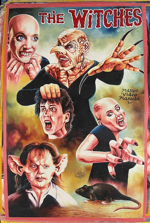 Deadly Prey (Heavy J) The Witches, 2020 oil and enamel on flour sack 60 x 39 in 152.4 x 99.1 cm