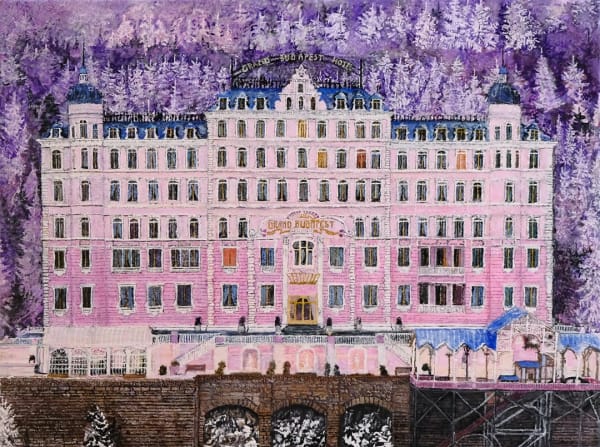painting of The Grand Budapest Hotel by Song-Allen Studios