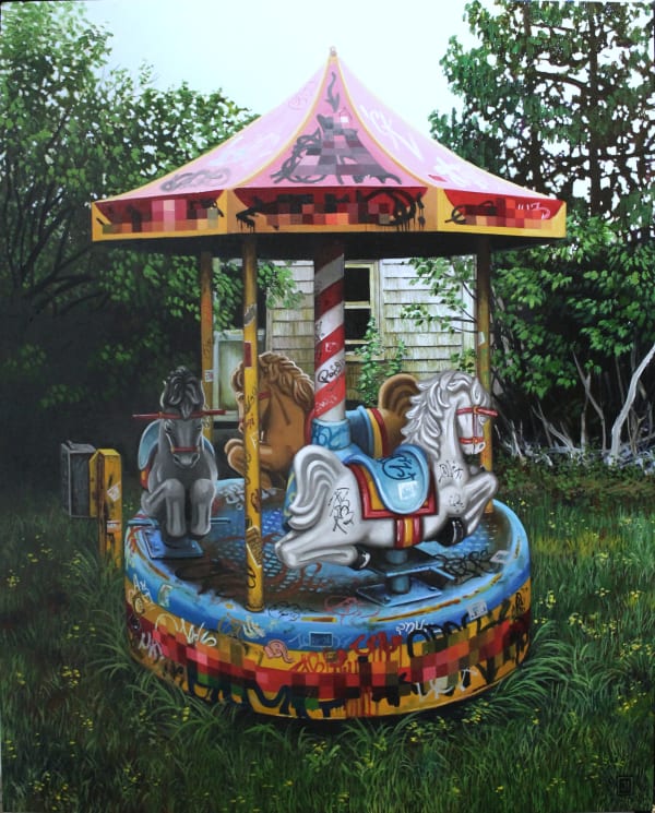 Jessica Hess "Charlie's Carousel" oil on panel