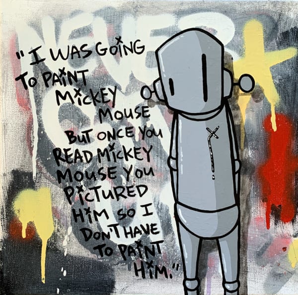 ChrisRWK Subliminal Association, 2023 mixed media on canvas 12 x 12 in