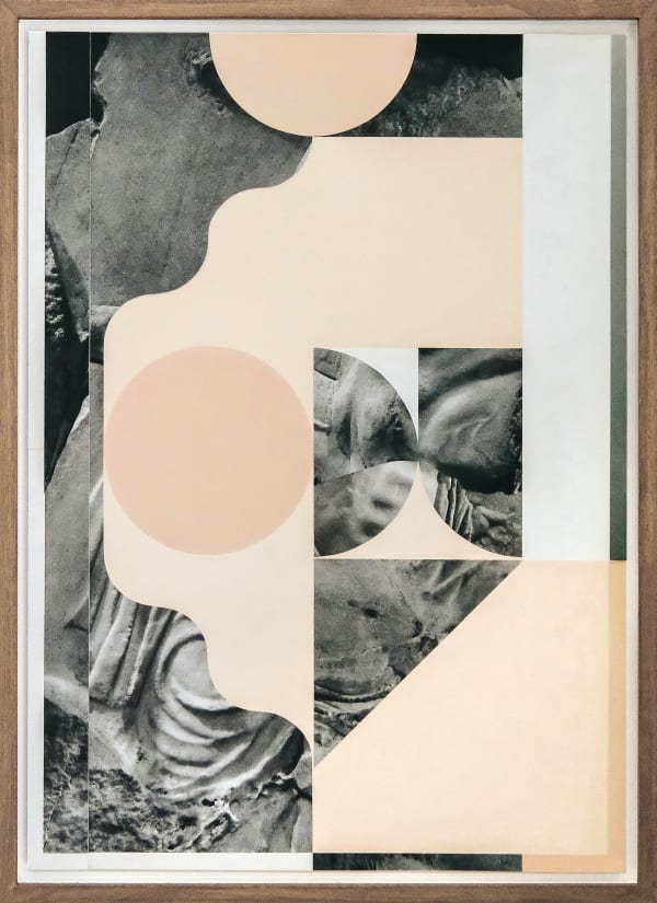 Paper collage with black and white shapes