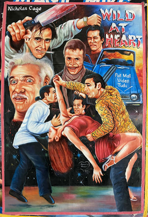 Deadly Prey (Bright Obeng) Wild at Heart, 2022 oil and enamel on flour sack 59 x 39 in 149.9 x 99.1 cm