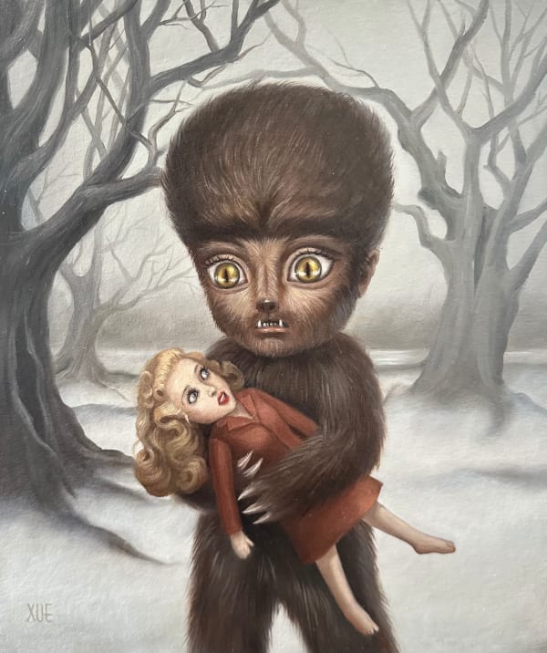 Xue Wang Another Day, Another Doll...er?, 2025 oil on escaboard 13 x 11 in 33 x 27.9 cm