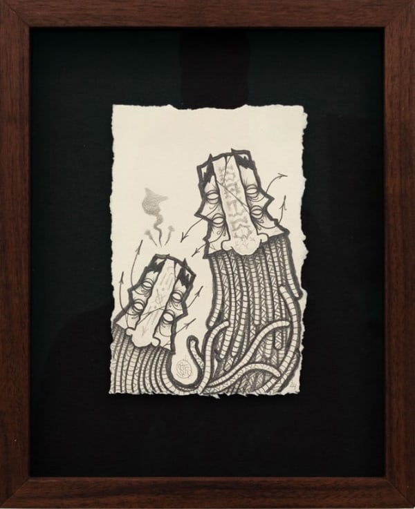 Drawing on paper of two GATS characters