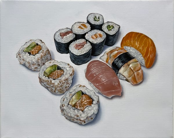 painting of sushi by Daniel Halksworth