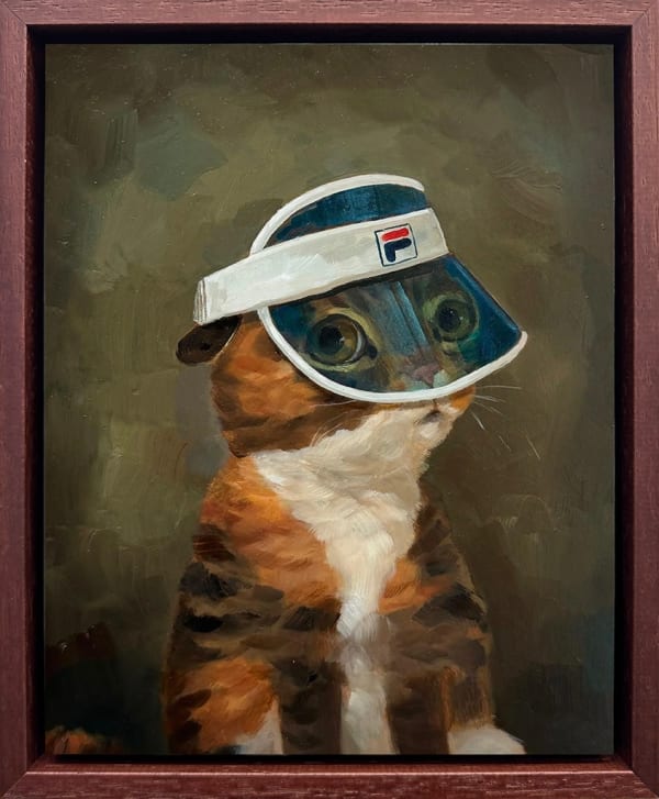 Alison Friend Sun sensitive Sandra, 2024 oil on gesso panel. Framed Artwork: 10 x 8 in 11 1/4 x 9 1/4 in 28.6 x 23.5 cm