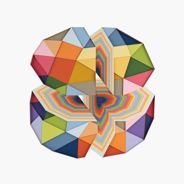 Huntz Liu Quad Divide 2, 2024 layered hand-cut paper 16 x 16 in 40.6 x 40.6 cm