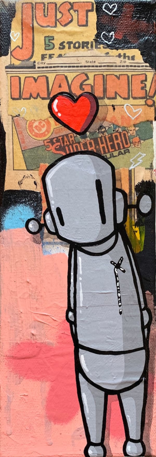 ChrisRWK That's All I Ask, 2023 mixed media on canvas 12 x 4 in 30.5 x 10.2 cm