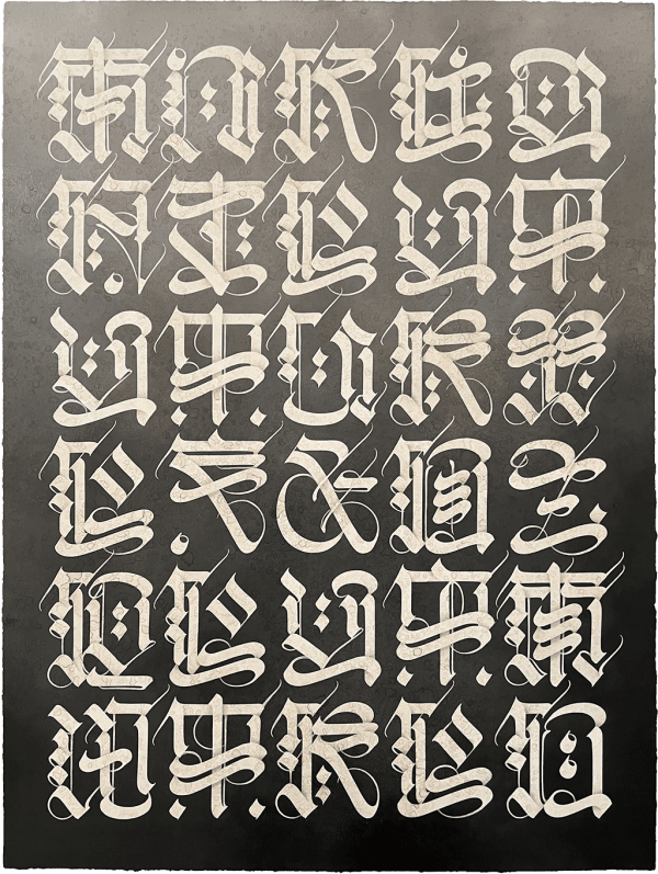 Cryptik MUSASHI, 2024 acrylic on 100% cotton rag with deckled edges 30 x 22 1/2 in 76.2 x 57.1 cm