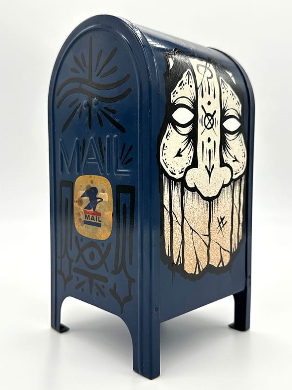 USPS postal box decorated with GATS mask