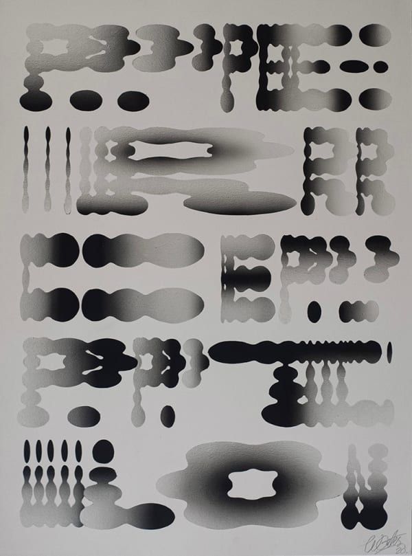 Roids, 'perception' spelled out on light gray paper