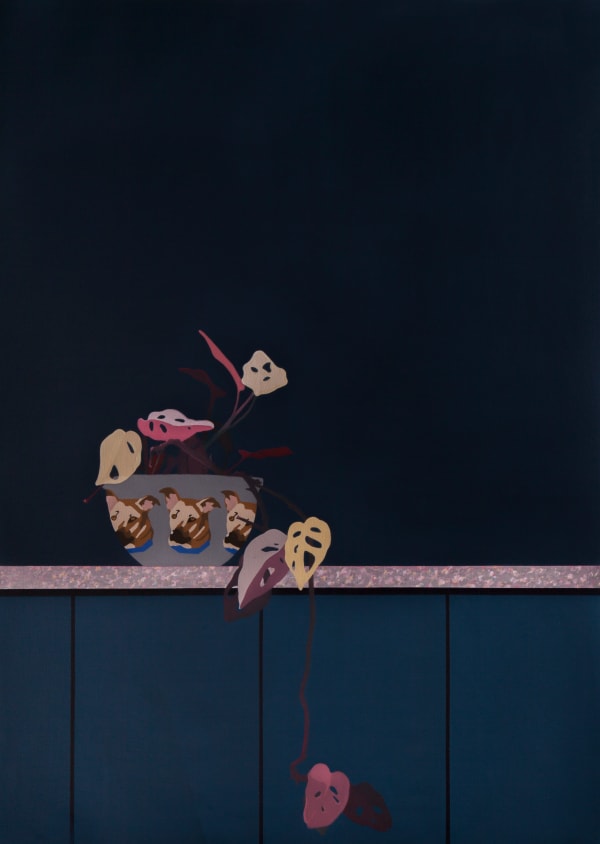 Still life of a plant on a counter by Francisco Diaz Scotto