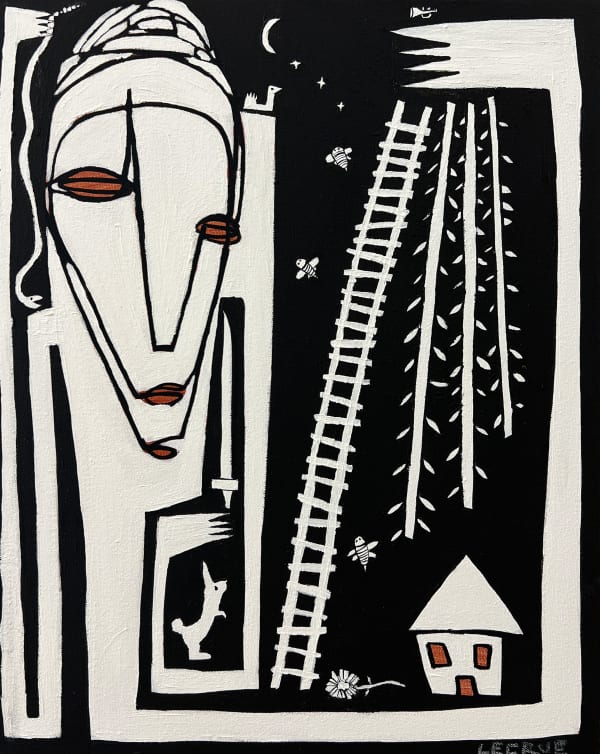 LeCrue Eyebrows The Violin, 2023 acrylic on canvas 20 x 16 in 50.8 x 40.6 cm