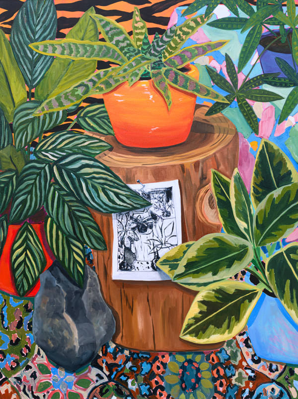 Anna Valdez - colorful oil painting with plants