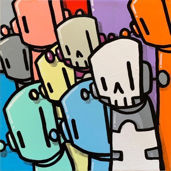 ChrisRWK Never Alone Again, 2023 mixed media on canvas 12 x 12 in 30.5 x 30.5 cm