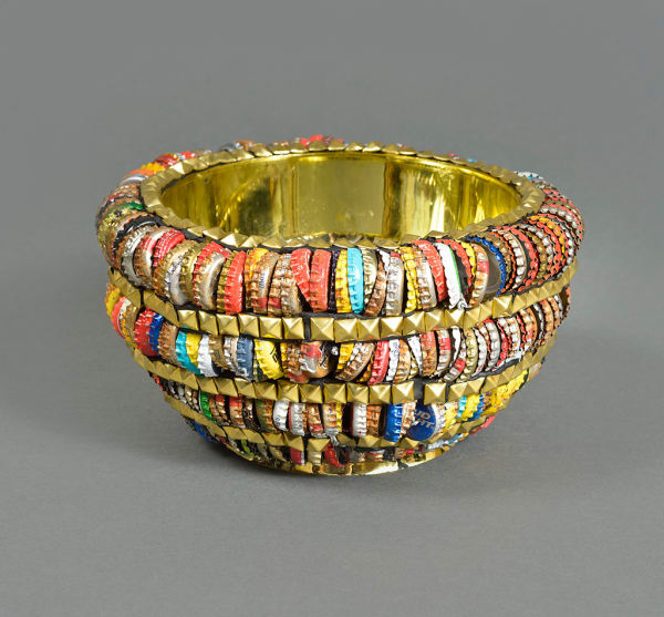 Lucien Shapiro bowl made of bottlecaps