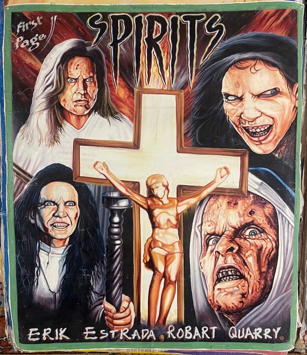 Deadly Prey (First Page) Spirits, 2010’s oil and enamel on flour sack 52 x 44 in 132.1 x 111.8 cm