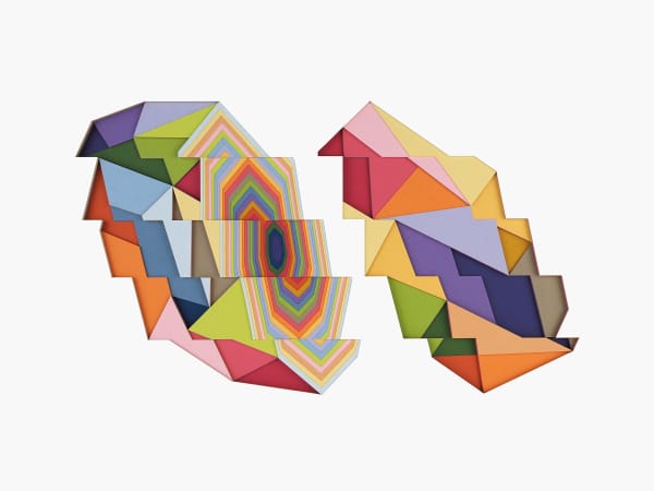 Huntz Liu Sliced 2, 2024 layered hand-cut paper 14 x 18 in 35.6 x 45.7 cm