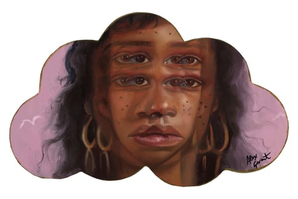 Alex Garant A Promise in Clouds 2, 2025 oil on canvas birch panel 6 x 10 in 15.2 x 25.4 cm