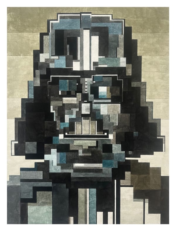 Painting of Darth Vader in a pixelated style