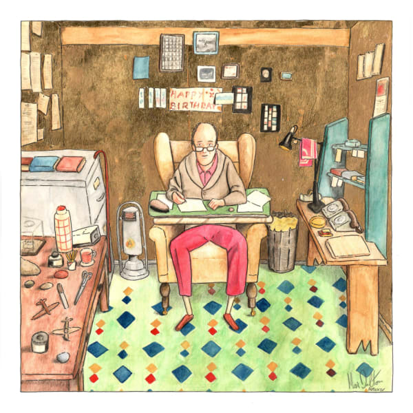 painting by Max Dalton inspired by "The Wonderful Story of Henry Sugar (and Three More)"