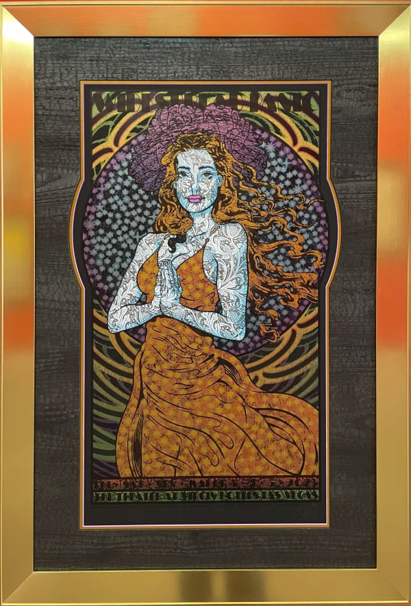 Chuck Sperry Widespread Panic - Venus , 2023 seven color screen print on black paper 34 1/2 x 20 in 87.6 x 50.8 cm