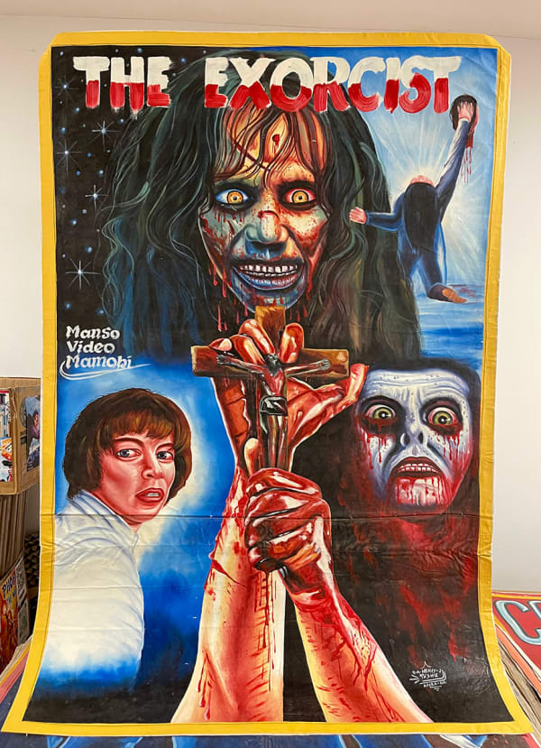 Deadly Prey (Heavy J) The Exorcist, 2010’s oil and enamel on flour sack 60 x 39 in 152.4 x 99.1 cm
