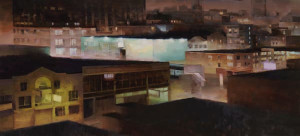 Kim Cogan painting of San Francisco nighttime landscape