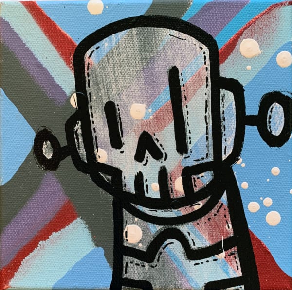 ChrisRWK Through And Through, 2023 mixed media on canvas 6 x 6 in 15.2 x 15.2 cm