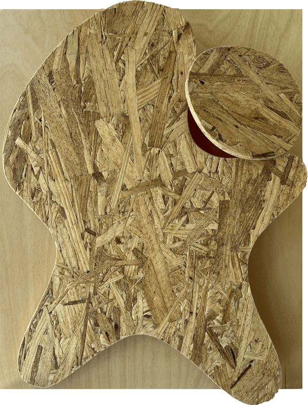 Damion Silver Play, 2023 wood, osb and enamel paint 20 x 16 in 50.8 x 40.6 cm