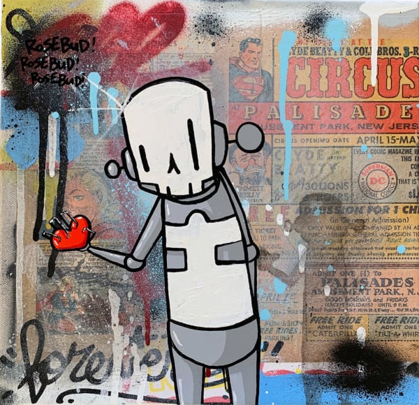 ChrisRWK Casting Shadows in Dark Times, 2023 mixed media on canvas 12 x 12 in 30.5 x 30.5 cm