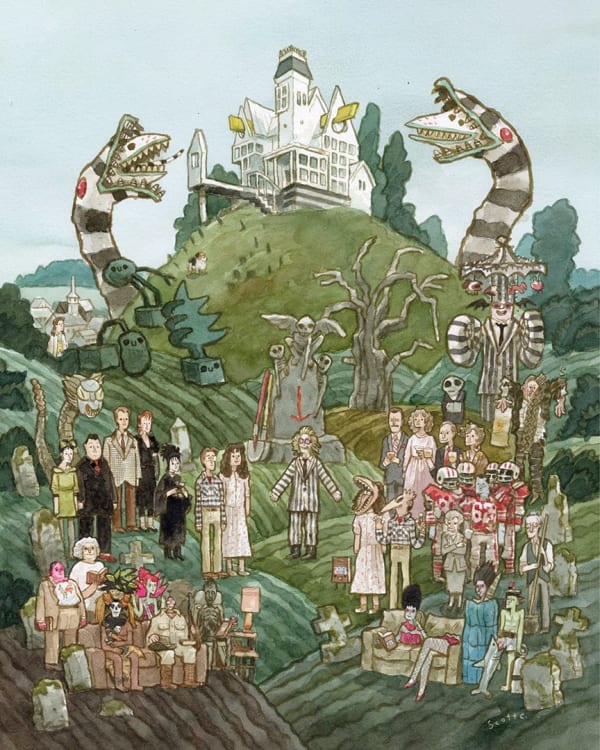 characters and creatures from the movie Beetlejuice