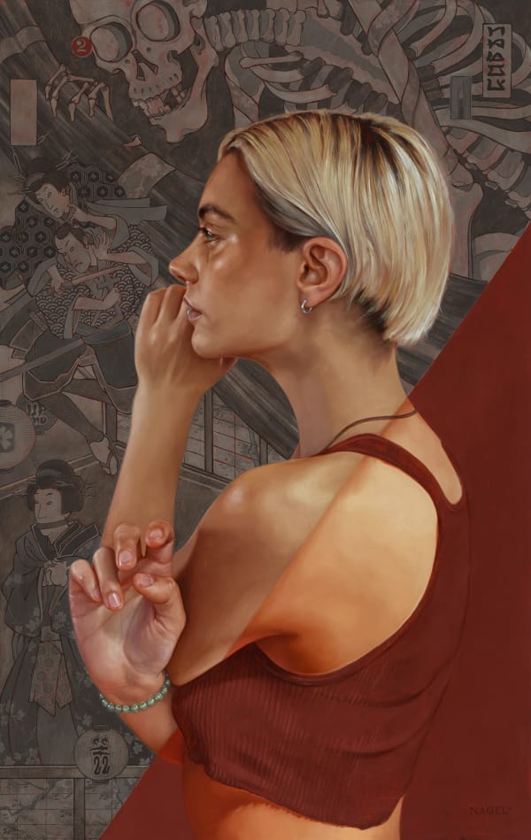 side profile of woman with short blonde hair