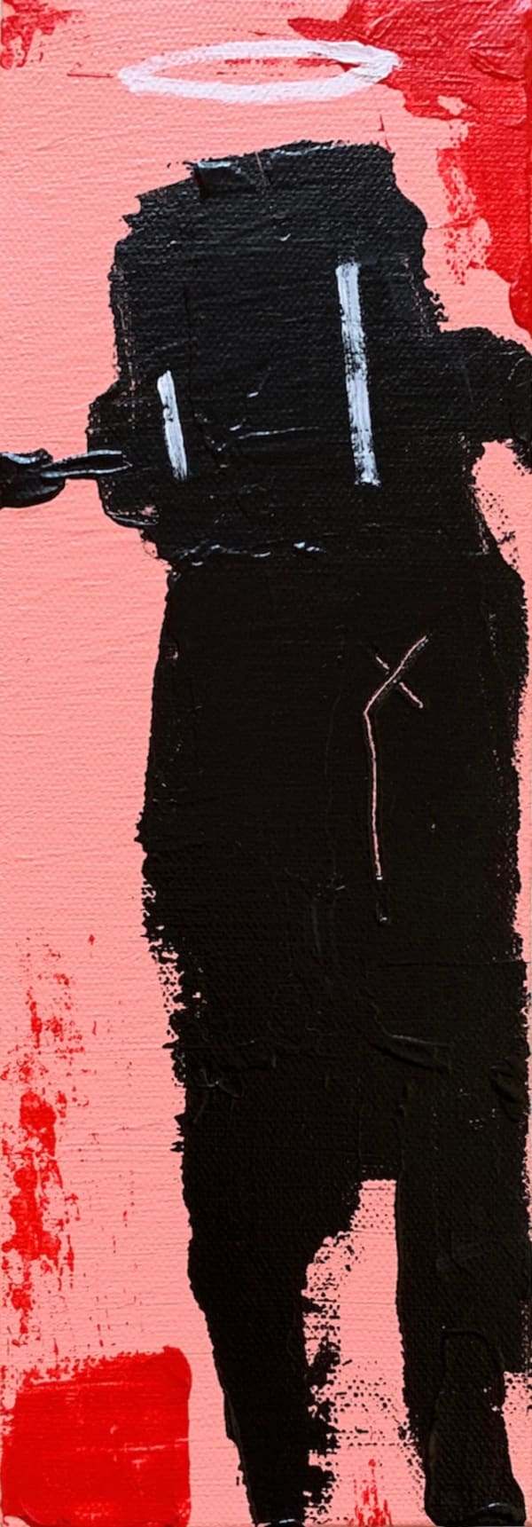 ChrisRWK My Friends Are Shadows, 2023 mixed media on canvas 12 x 4 in 30.5 x 10.2 cm
