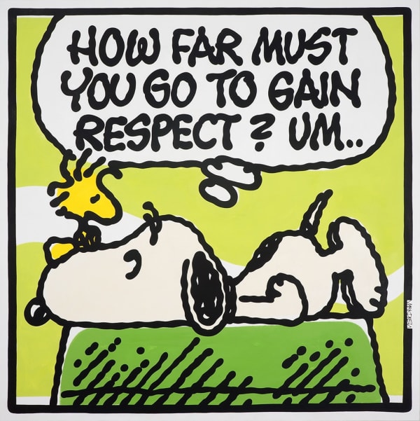 image of woodstock and snoopy from the peanuts cartoon sitting on the roof of a doghouse over a green background with a speech showing rap lyrics