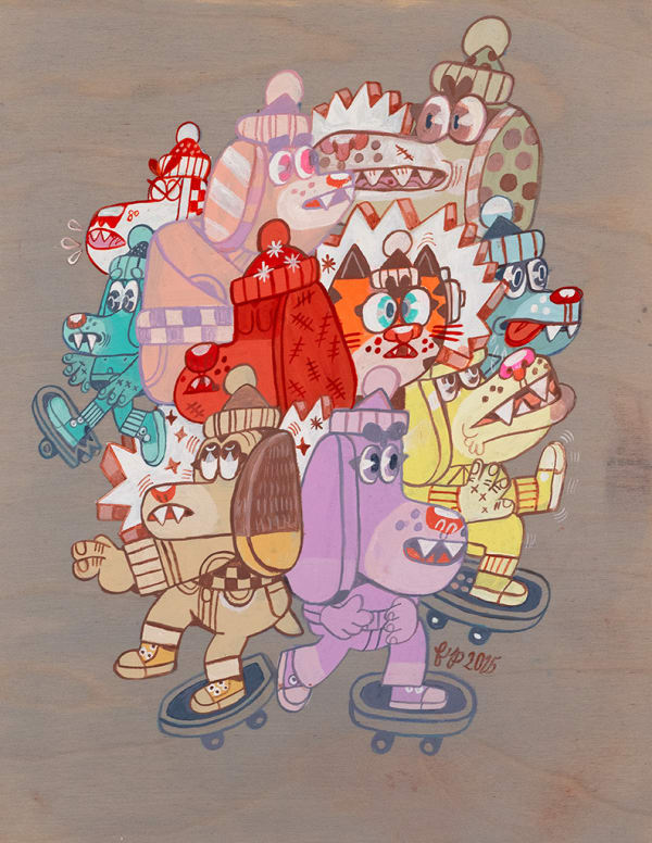 Ferris Plock Alone In A Crowd, 2025 acrylic on panel 14 x 11 in 35.6 x 27.9 cm